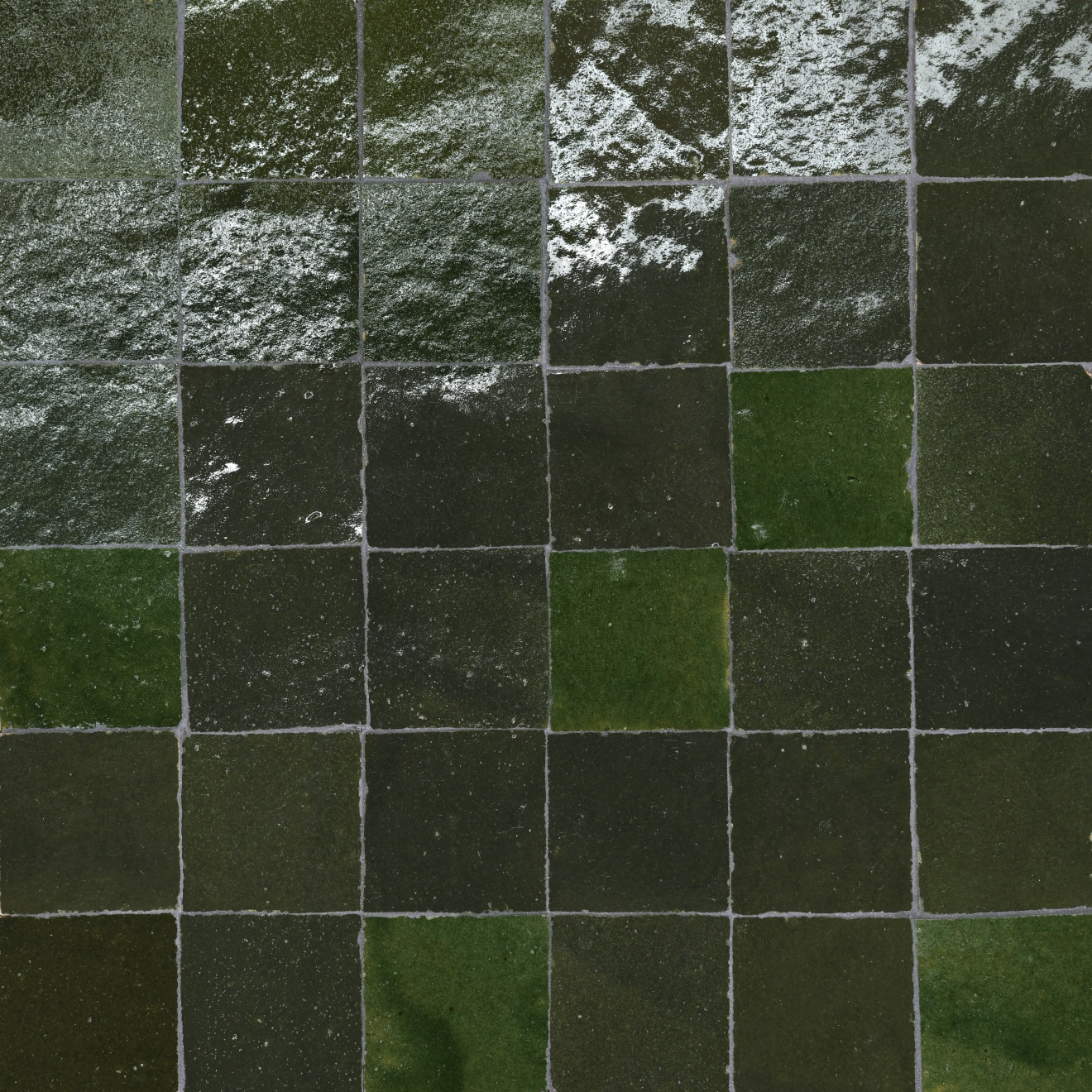 Zagora 2 x 2 Glossy Zellige Mosaic Tile in Vert Mousse