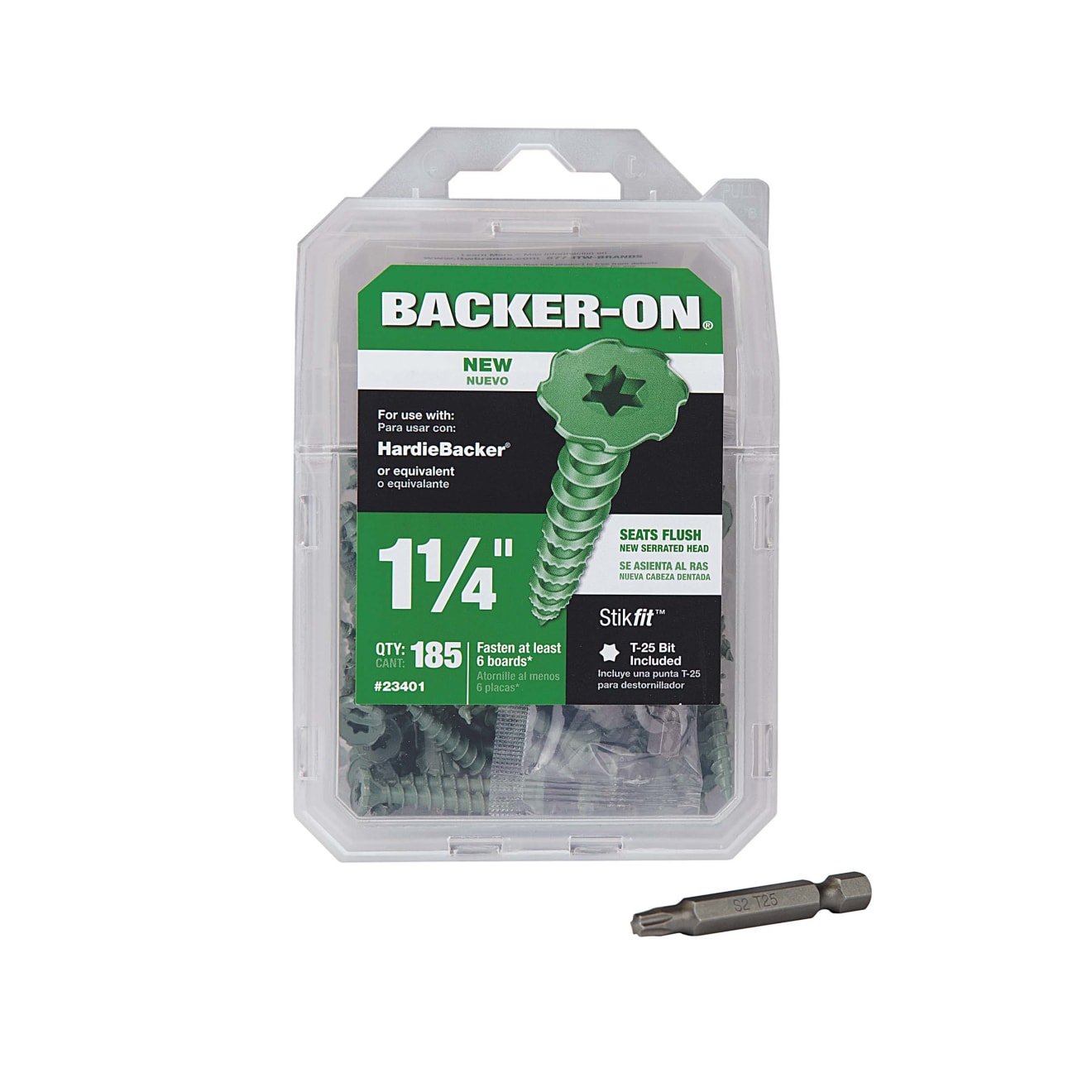 Backer On 9 1 1 4 in. Serrated Head Star Drive Cement Board