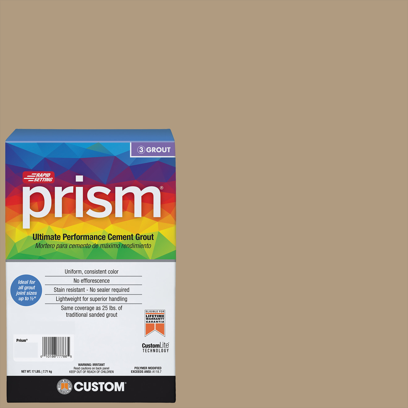 Custom Prism 186 Khaki 17lb. Sanded Grout