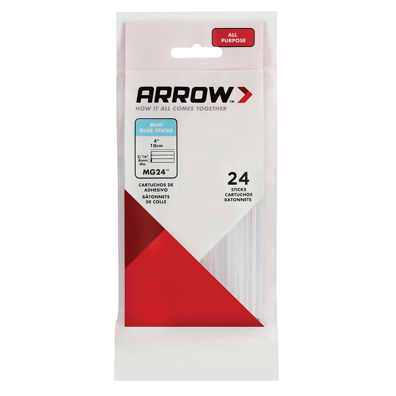Arrow 2 oz. All-Purpose Clear Mini Glue Sticks (24-Pack)